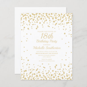 White Gold Diamond Glitter Women's 18th Birthday Card