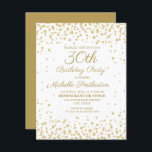 White Gold Diamond Glitter Women's 30th Birthday Card<br><div class="desc">Elegant white with gold diamond glitter 30th birthday party invitation for women.   Contact us for help with customisation or to request matching products.</div>