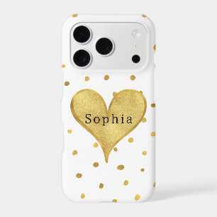 White Gold Dots Heart
