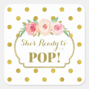 White Gold Dots She's Ready to Pop Favour Tags