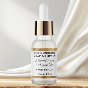 White & gold dropper / essential oil bottle label