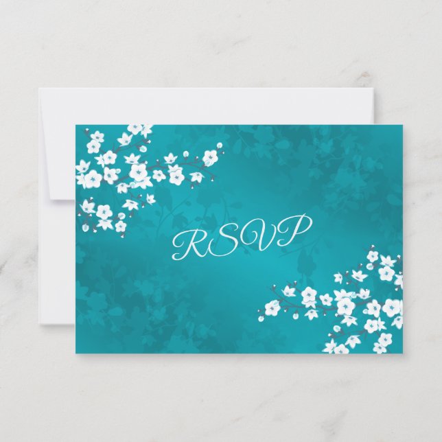 White Gold Elegant Floral RSVP Card (Back)