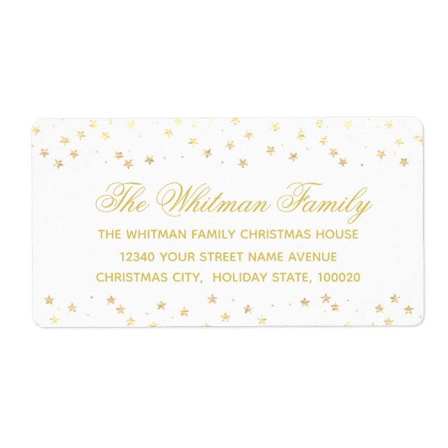White Gold Family Stars Return Address (Front)
