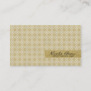 White Gold Faux Foil Modern Design Elegant Glamour Business Card