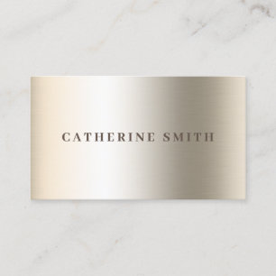 White gold faux metallic texture  business card
