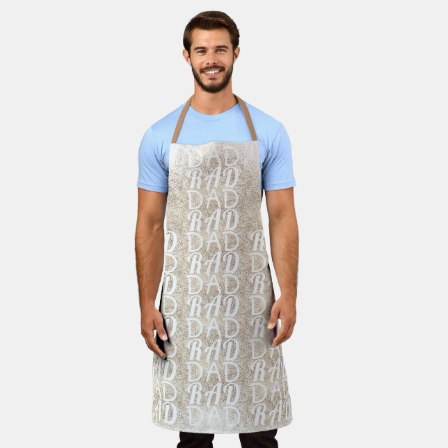 White Gold Festive | RAD DAD | Father's Day Apron (Worn)