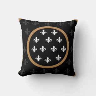 White Gold Fleur de Lis Reversible Cushion