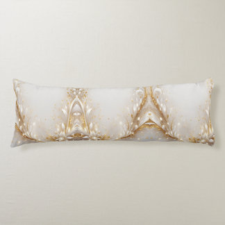 White Gold Floral Body Pillow