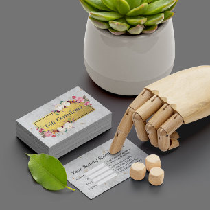 White Gold Floral Salon Boutique Gift Certificate