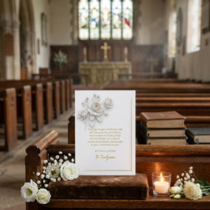 White & Gold Floral Sympathy Thank You Foil Card