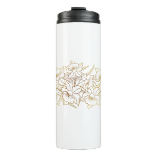 White Gold Floral Thermal Tumbler
