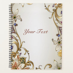 White Gold Floral Wedding Planner