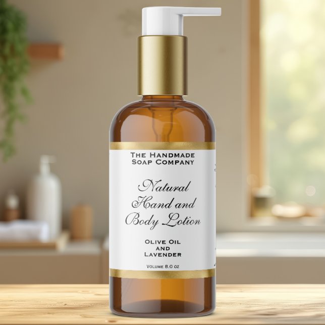 White & Gold Foil Cosmetics Bottle Label (Creator Uploaded)