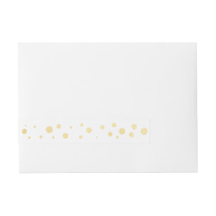 White & Gold Foil Elegant Card Wrap Around Labels