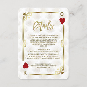 White Gold Gatsby Casino Las Vegas Poker Wedding Enclosure Card