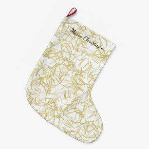 White Gold Glam Glitzy Christmas Large Christmas Stocking