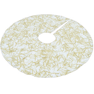 White Gold Glam Glitzy Sparkle Christmas Brushed Polyester Tree Skirt