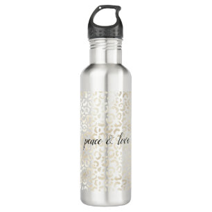 White Gold Glam Leopard Print 710 Ml Water Bottle