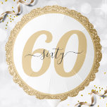 White & Gold Glitter 60 Sixty Years 60th Birthday Balloon<br><div class="desc">White and gold glitter happy birthday balloon for a 60 year old.  Sparkly glam design great for women.  Customise the age to suit your occasion.  Great birthday party decoration for a sixtieth birthday bash.</div>