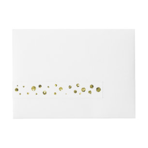 White & Gold Glitter Dots Card Wrap Around Labels