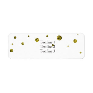 White & Gold Glitter Elegant Card Address Labels