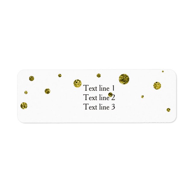 White & Gold Glitter Elegant Card Address Labels (Front)