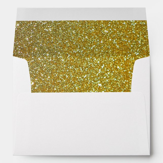 White Gold Glitter Envelope (Back (Bottom))