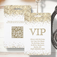 White & Gold Glitter | VIP Birthday Invitation