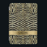 White & Gold Glitter With Black Zebra Stripes iPad Mini Cover<br><div class="desc">White diamonds glitter and sparkles ,  gold accents,  zebra stripes,  animal print pattern. Customisable monogram. If you need any help customising,  changing colour,  or anything else to any of my designs,  contact ArtOnWear designer.Free text formatting with live help available by request.</div>
