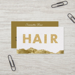White Gold Hair Stylist Promotional QR code Business Card