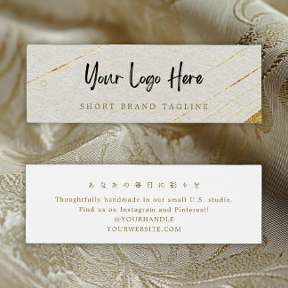 White Gold Horizontal Logo Brand Hang Tag Mini