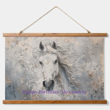 White Gold Horse Lover Birthday Personalised
