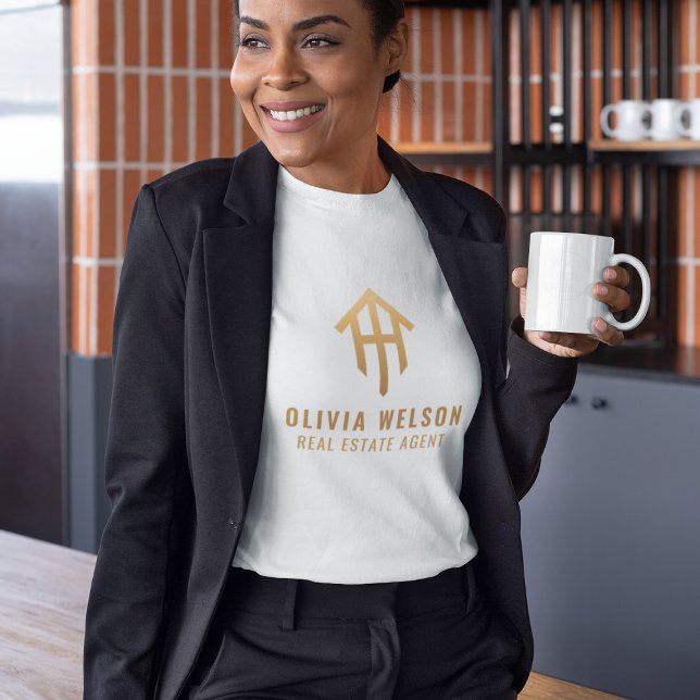 White Gold House Logo l Professional Real Estate T-Shirt (Creator Uploaded)