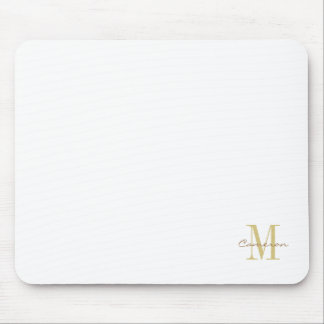  White Gold Initial and Name Personalised Mouse Mat