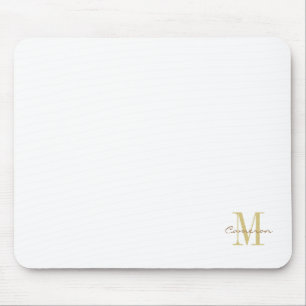  White Gold Initial and Name Personalized Mouse Mat