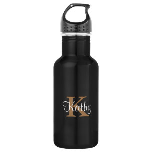 White Gold Initial Personalised Elegant 532 Ml Water Bottle