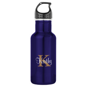 White Gold Initial Personalised Elegant 532 Ml Water Bottle