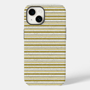White gold lace stripes pattern iPhone 14 case