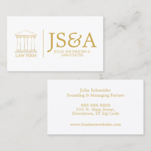 White Gold Law Firm Classic Business Card