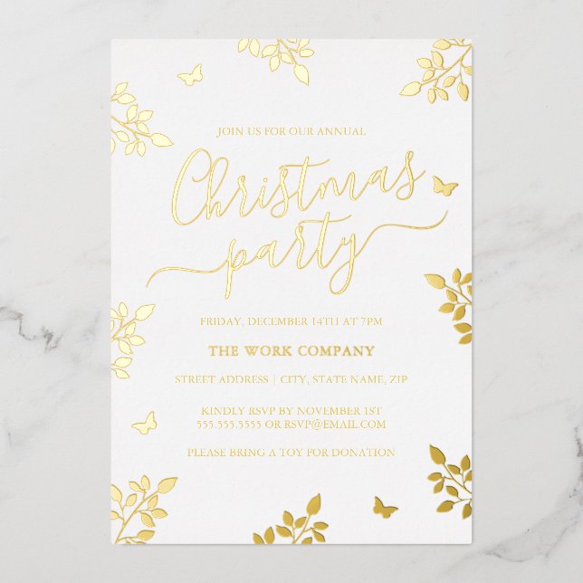 White Gold Leaf Corporate Christmas Party (Front)
