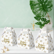 White Gold Leaves & Snowflakes Pattern