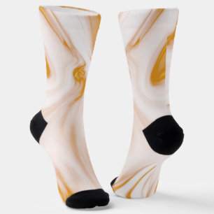 White & Gold Marble Stone Socks