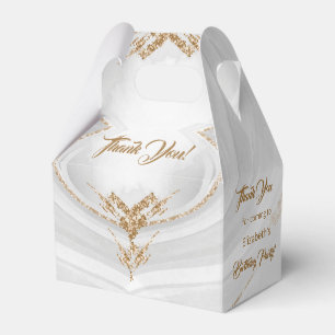 White Gold Marble Thank You Birthday Favour Box