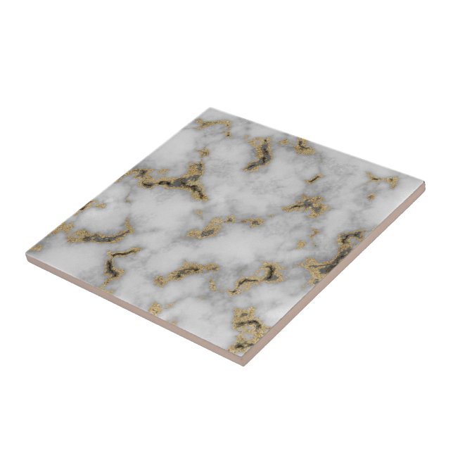 White & Gold Marble Tile (Side)