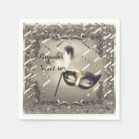 White Gold Masquerade Mask Elegant Ball Party