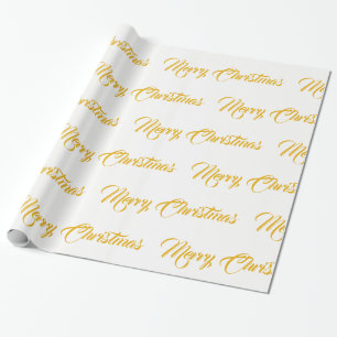 White & Gold Merry Christmas - Wrapping Paper