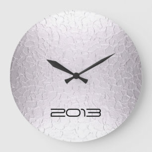 White Gold Metal Plate Large Clock