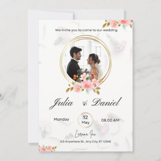 White Gold Minimalist The Wedding Invitation