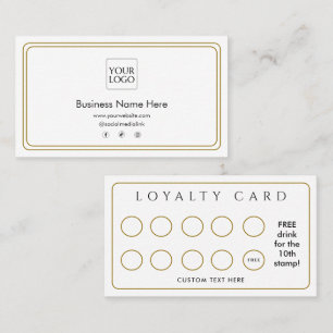 White Gold Modern Business Café Coffee Salon Loy Loyalty Card
