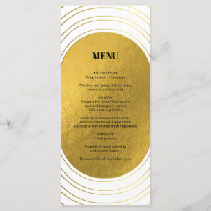 White & Gold Modern Minimalist Arch Wedding Menu